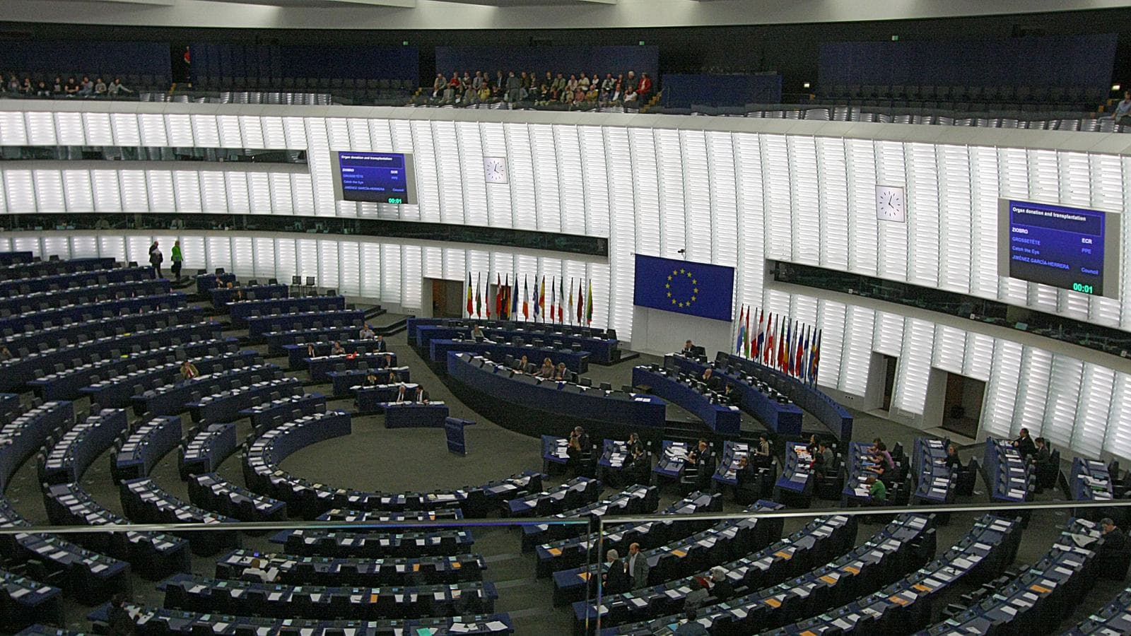 Hemicycle of Louise Weiss building of the European Parliament, Strasbourg. File photograph.