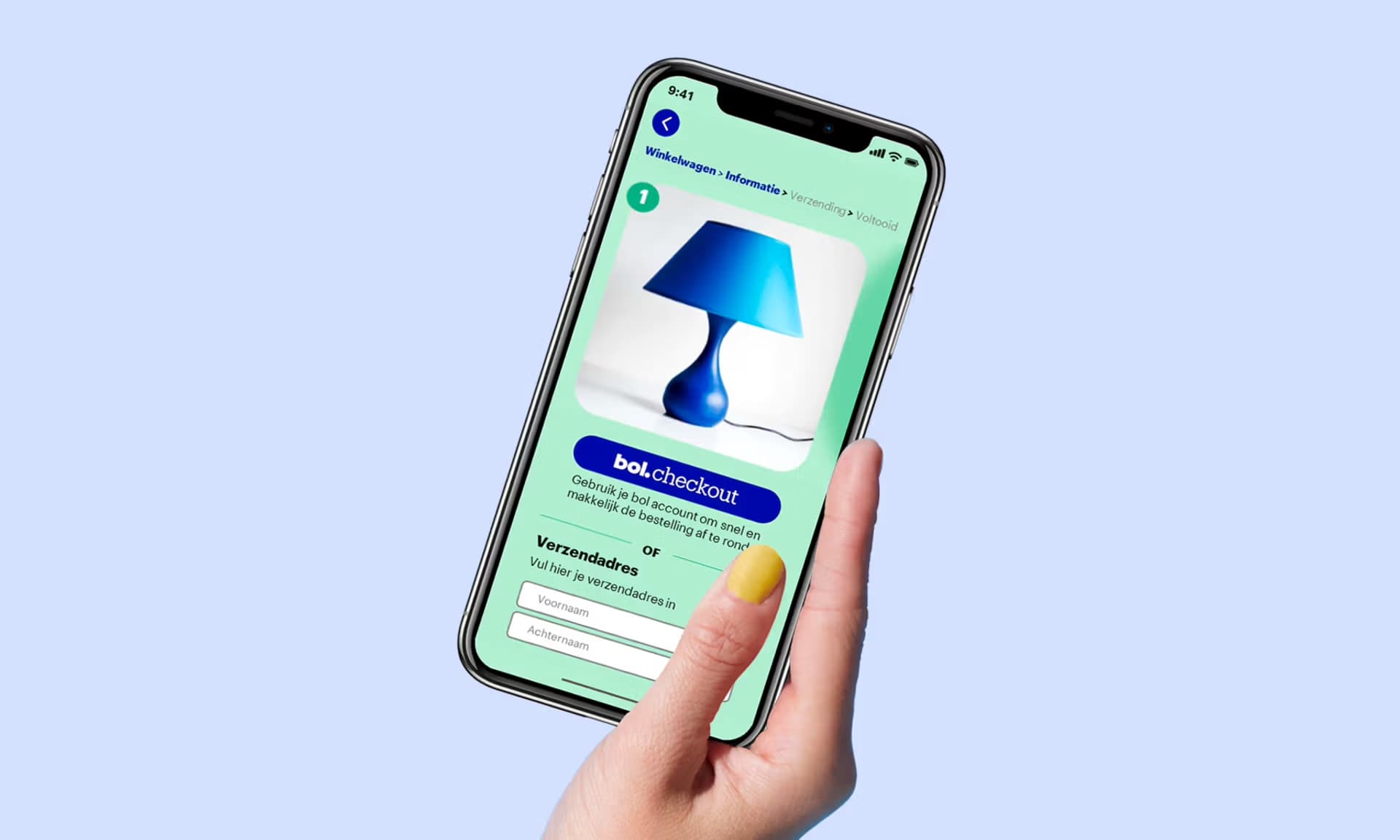 A person shopping online, illustrating an e-commerce checkout experience